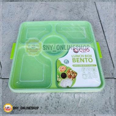 Kotak Makan / Lunch Box 5 Sekat Bento Plastik Clio - 2120 Hijau