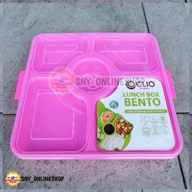 Kotak Makan / Lunch Box 5 Sekat Bento Plastik Clio - 2120 Pink