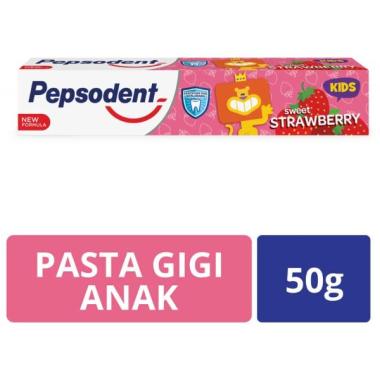 Promo Harga Pepsodent Pasta Gigi Kids Strawberry 50 gr - Blibli