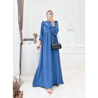 Lurie Gamis Jumbo Terbaru Crinkle Airflow Premium Dress Wanita Lengan Panjang Baju Muslim Rompi Keki