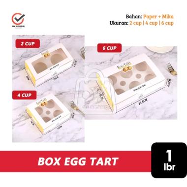 Egg Tart Box Sekat / Kotak Kue Tart Pie Susu (1 lbr) 6 cup