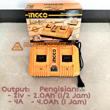 Dual Fast Charger 4A Battery 20v INGCO FCLI2024 Baterai Cordless P20S