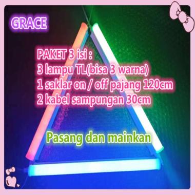 Paket 3 Lampu Tl Tinggal Pakai T5 Led Neon 6 10 14 18 Watt 30CM-6W
