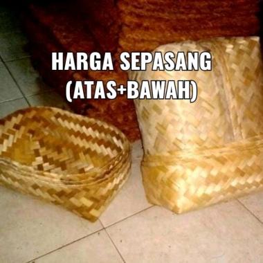 Besek bambu Tumbu Merpati BESAR, Sepasang, 24x40x18 cm, grosir Murah