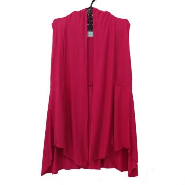 cardigan saskia, cardigan tanpa lengan, rompi spandek rayon,vest,outer Pink