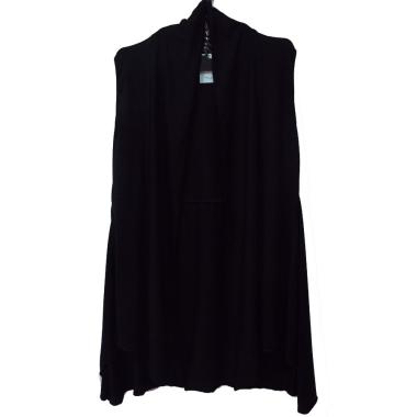 cardigan saskia, cardigan tanpa lengan, rompi spandek rayon,vest,outer Hitam