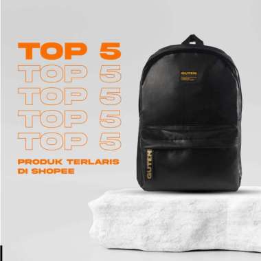 Guteninc - Tas Ransel Kulit Pria Bruce faux leather backpack black LEATHER