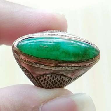 Cincin Batu Akik Natural Bacan Palamea Lawas / Chrysocolla Chalcedony