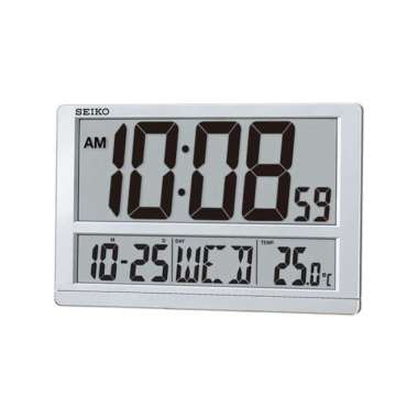 Jam Dinding / Meja Seiko Japan Digital QHL080S QHL080 Silver Original