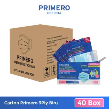 PRIMERO Masker 3ply Biru - Karton