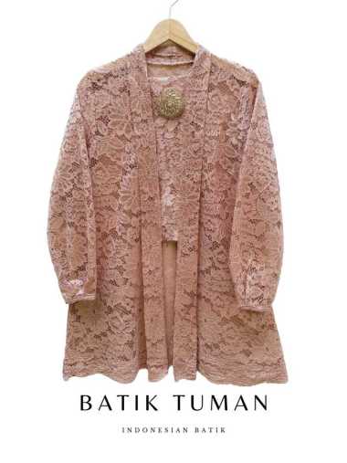 ALODYA Kebaya Brokat Model Kartini Kutubaru Warna Mocca Nude Latte Premium Brocade Broklat L Mocca N