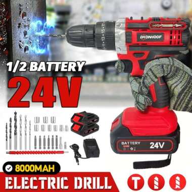3 in 1 Mesin Bor Listrik 24V Bor tangan tanpa kabel Tanpa kabel Set 12V Baterai