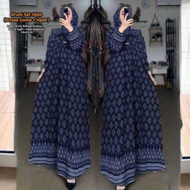 Arumi Dress Set Hijab - One Set Wanita Ceruty Babydoll Armani Silk Setelan Wanita Gamis Terbaru Leng