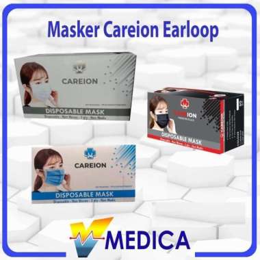 Masker Careion Earloop 3ply / Masker Disposable Mask Non Medis Careion Hitam