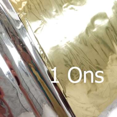 Plastik Kado Hot Stamping Foil KW Susah Luntur Emas Muda Sortiran (Loyang Yellow Kuning) - 1 Ons