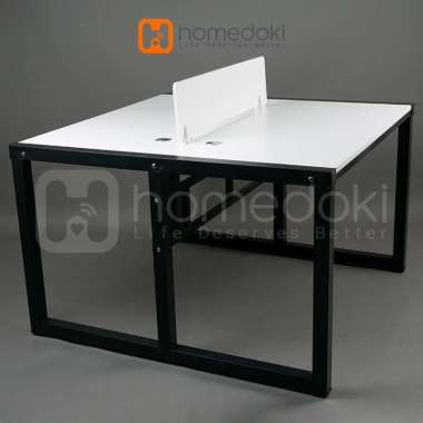 Homedoki Meja /Meja Kantor / Computer Desk /Meja Kantor / Meja Kayu Minimalis / Meja Kerja L-Putih