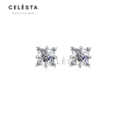 Chimere Earring - Anting 0.5 CARAT Berlian Moissanite Diamond Silver 925 Celesta