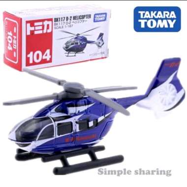 TOMICA BK117 D2 HELICOPTER TAKARA TOMY #104 DIECAST HELIKOPTER KAWASAKI PESAWAT TERBANG PLANE KADO M