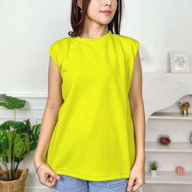 AliMaMa - SUGAR APRIL KNIT - Pakaian Inner Dalaman Kaos Baju Wanita Perempuan Kekinian Blus Blouse S