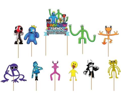satu set cake topper hiasan kue ulang tahun karakter Rainbow Friends