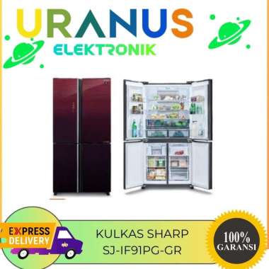 Sharp SJ-IF91PG-GR Kulkas side by side 4 Pintu 639 L SJ IF91PG GR