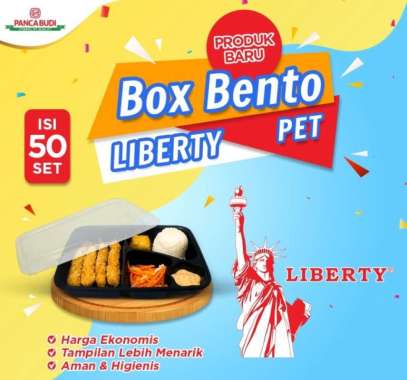 Box Bento PET 4 Sekat Liberty / Tray Bento / Mika Bento / Box Catering