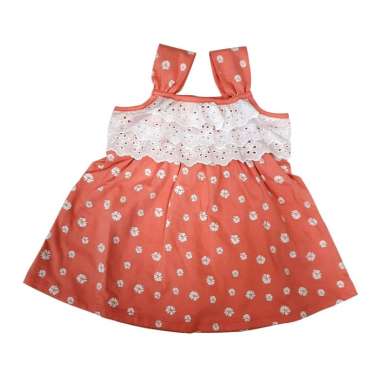 PLEU Dress Renda Susun Daisy Dress Anak Perempuan 6 bulan Apricot