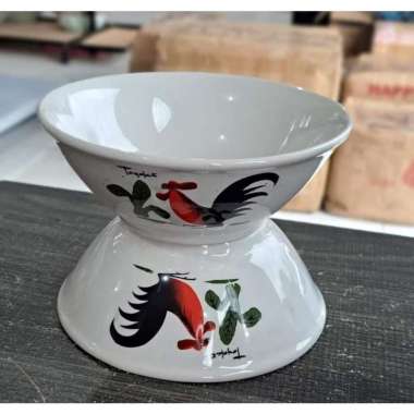 Mangkok keramik ayam jago mangkok ayam mangkuk keramik jadul 1 lusin 12 mangkok Instant gojek