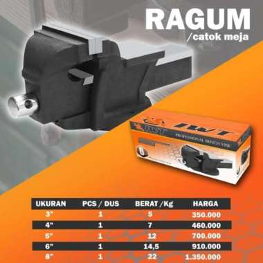 Iwt Ragum Catok Meja 4 Inch Japan / Ragum Catok Bench Vise 4"