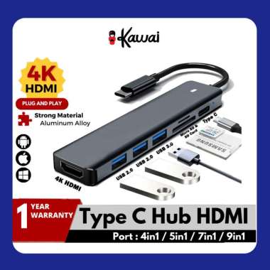 Freebies - iKawai Type C Hub 9 in 1 / 5 in 1 Splitter HDMI USB Hub 3.0 5in1 + HDMI