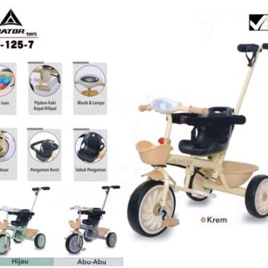 Stroller Sepeda Anak Roda Tiga Aviator AT 125-7 Tricycle AT125-7 Hijau