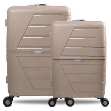 Dupont Koper Hardcase PP Anti Theft Zipper dan Expander dan TSA SET Size 20 dan 24 Inch - 7041 Champ