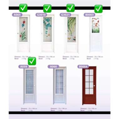 Pintu kamar mandi UPVC 70x200 + Kusen