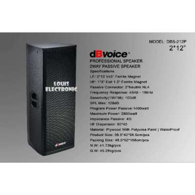 Professional Speaker Pasif 2 Way 2X12 Inch Double dBvoice DBS-212P ORIGINAL