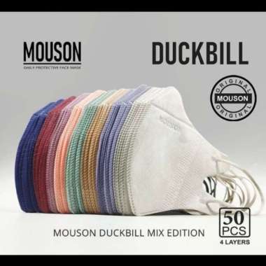 MOUSON MASKER DUCKBILL DEWASA 4PLY MIX WARNA 1 BOX ISI 50PCS