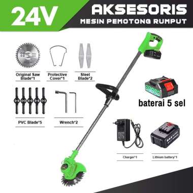 Mesin potong rumput baterai Kuali 24V Hijau