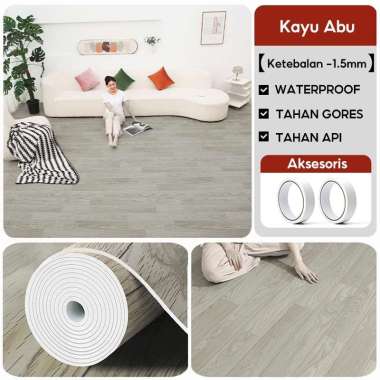 KARPET LANTAI VINYL GULUNGAN TEBA Kayu Abu 239-1（10m)