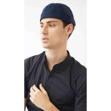 Houseofcuff Topi Beanie Polos Mioki Hat Kopiah Hijrah Muslim Dongker Biru Dongker