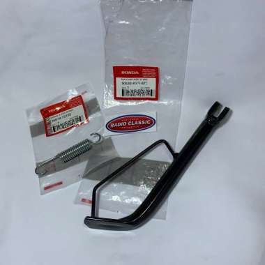 STANDAR SAMPING 1 BAR COMP SIDE STAND HONDA BEAT KARBU CHROME ORIGINAL AHM 50530KVY870 PNP VARIO 125