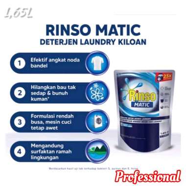 Promo Harga Rinso Detergent Matic Liquid Professional 1650 ml - Blibli