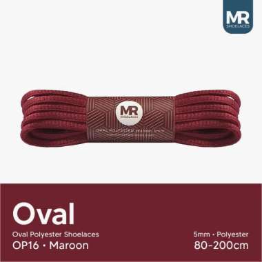 MR Shoelaces OP16 Maroon (Merah Marun) Tali Sepatu Oval 5mm 70cm-200cm 140cm + Mika Plastik
