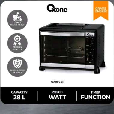OXONE OX 898BR Oven Listrik Toaster 4in1 Stainless Steel 28 Liter 1000 Watt OX898BR