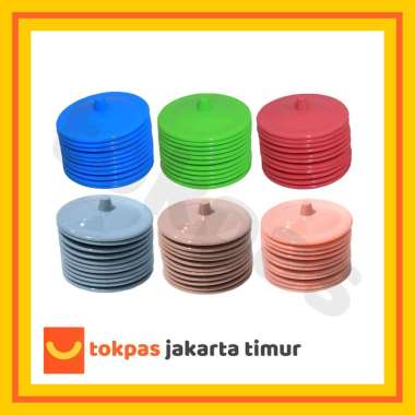 Tutup Gelas isi 12 Pcs Plastik Gerry Hommy 5302Peach Biru Pastel Coklat Biru Pastel