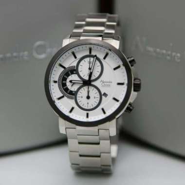 ALEXANDRE CHRISTIE AC 6350 AC6350 PRIA SILVER WHITE RING BLACK ORI