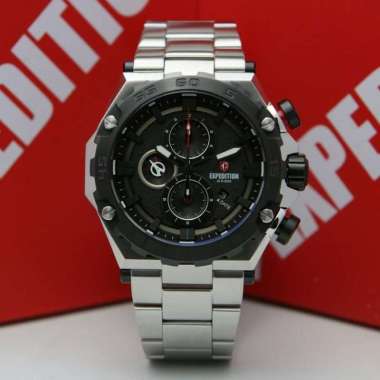 JAM TANGAN EXPEDITION E 6797 E6797 PRIA SILVER BLACK ORIGINAL