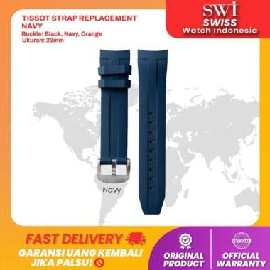 Tali Karet Jam Tangan Tissot Strap Seastar 1000 2000 Automatic Rubber Navy Blue
