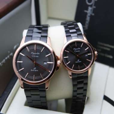 JAM TANGAN COUPLE ALEXANDRE CHRISTIE AC 1034 AC1034 ORIGINAL - rosegold rosegold hitam