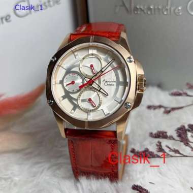 Original 100%!! Alexandre Christie Wanita AC 6589 AC6589 Rosegold Red Garansi Resmi 1 Tahun