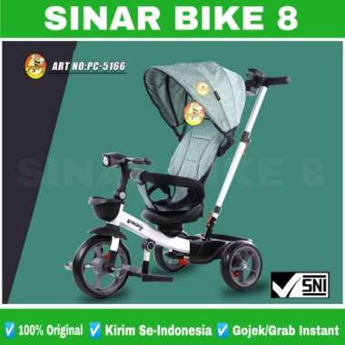 SEPEDA RODA TIGA PACIFIC PC 5166 KURSI PUTAR KANOPI TRICYCLE ANAK Green