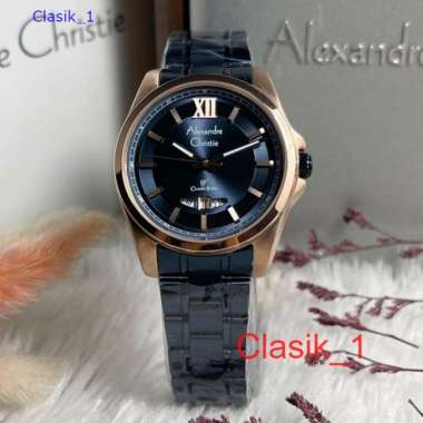 Original 100%!! Alexandre Christie Wanita AC 8659 / AC8659 Rosegold Blue garansi Resmi 1 Tahun
